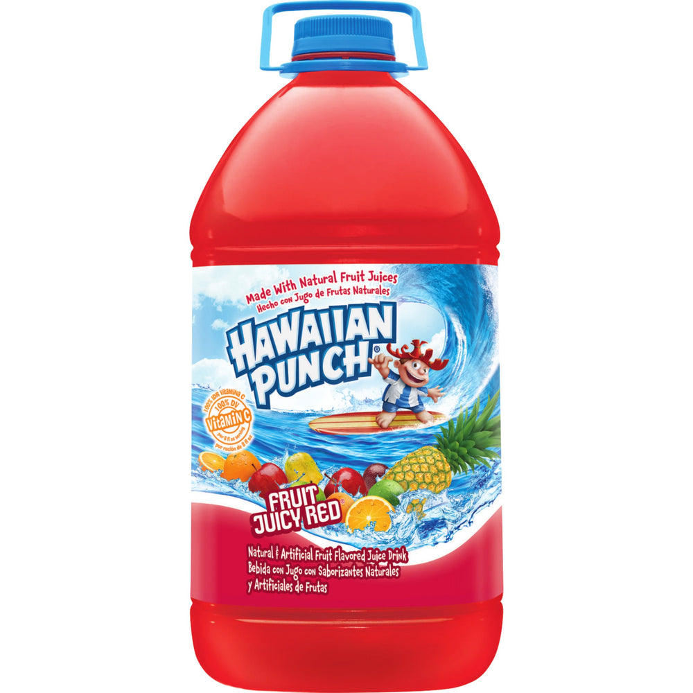 Hawaiian Punch Fruit Juicy Red bottle highlights tropical flavor—great for lunches and family gatherings.