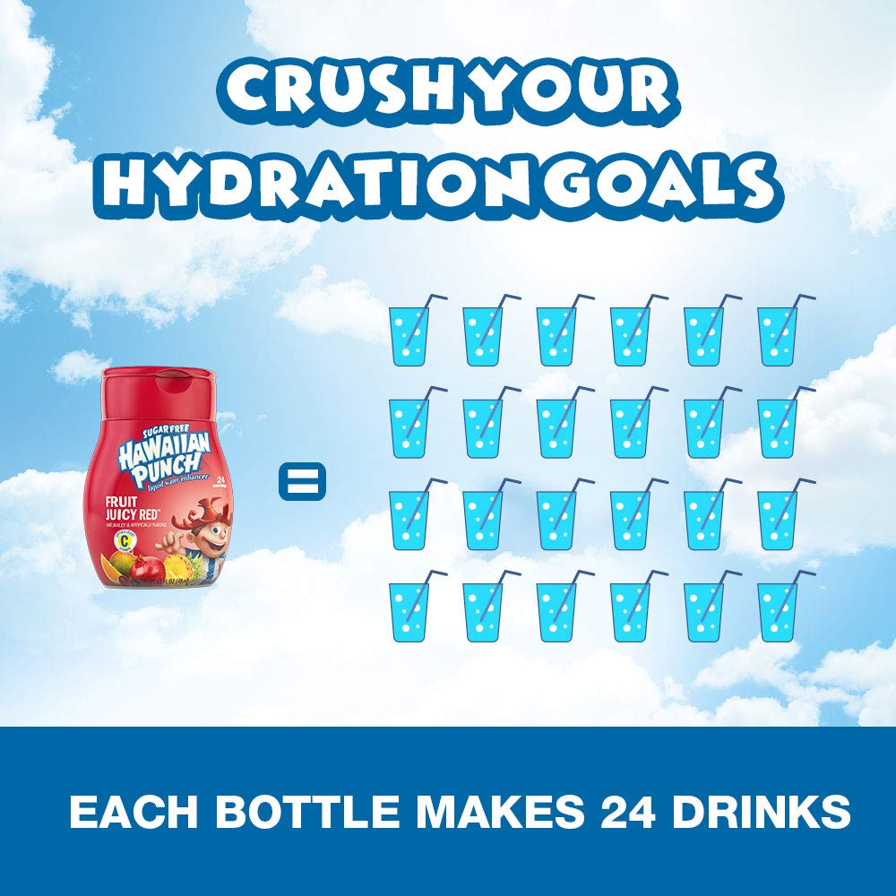 Hawaiian Punch in a glass with water demonstrates flavored hydration.