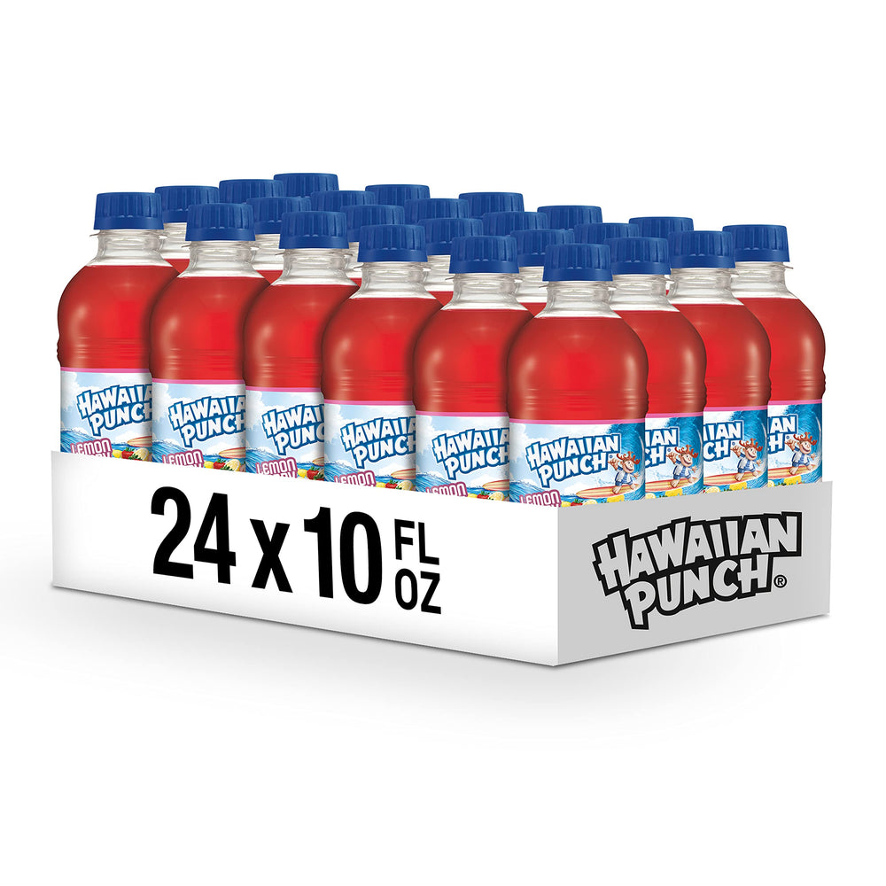 Pouring Hawaiian Punch Lemon Berry Squeeze into a glass for sharing.