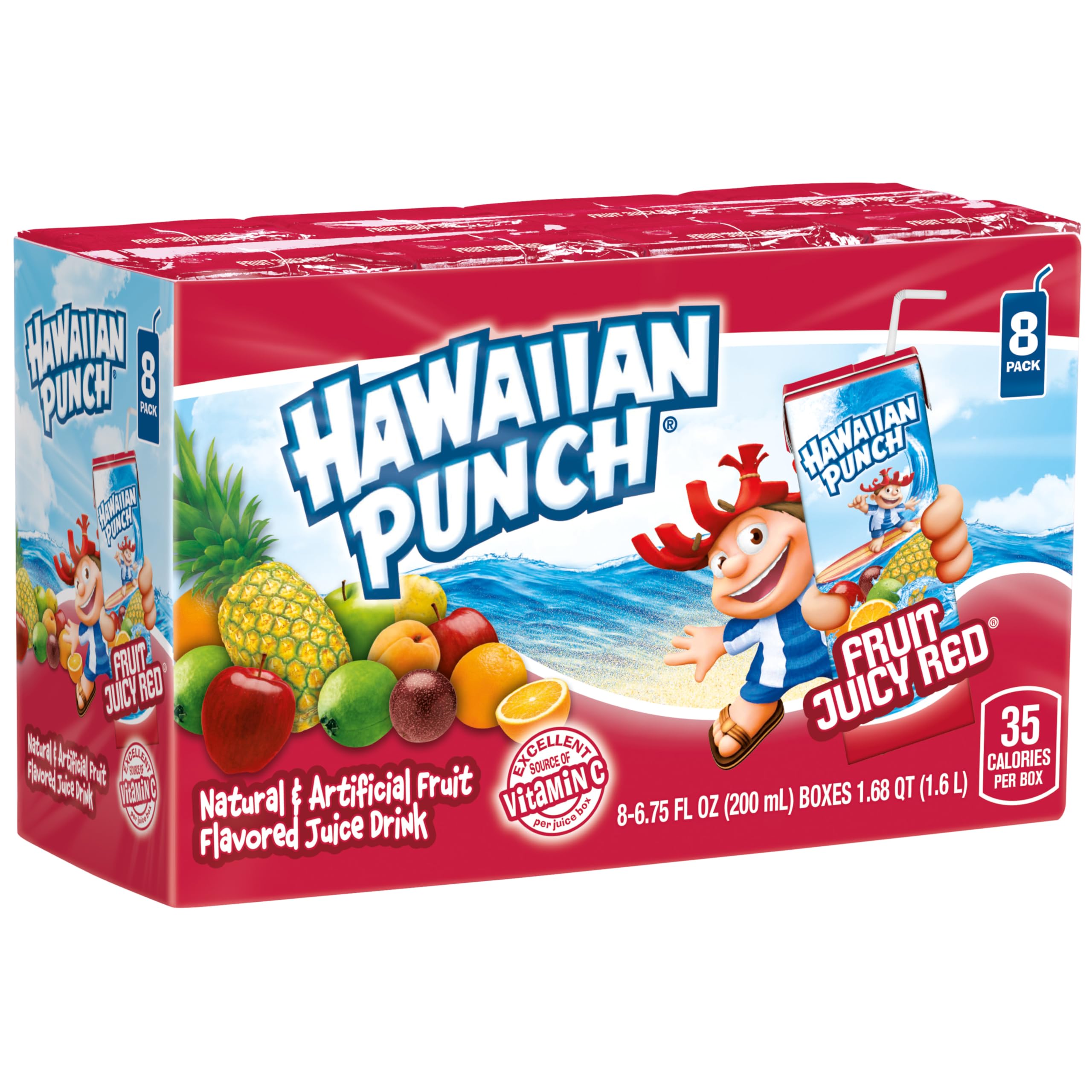 Hawaiian Punch lunchbox-ready 8-pack demonstrates convenient, portable hydration.