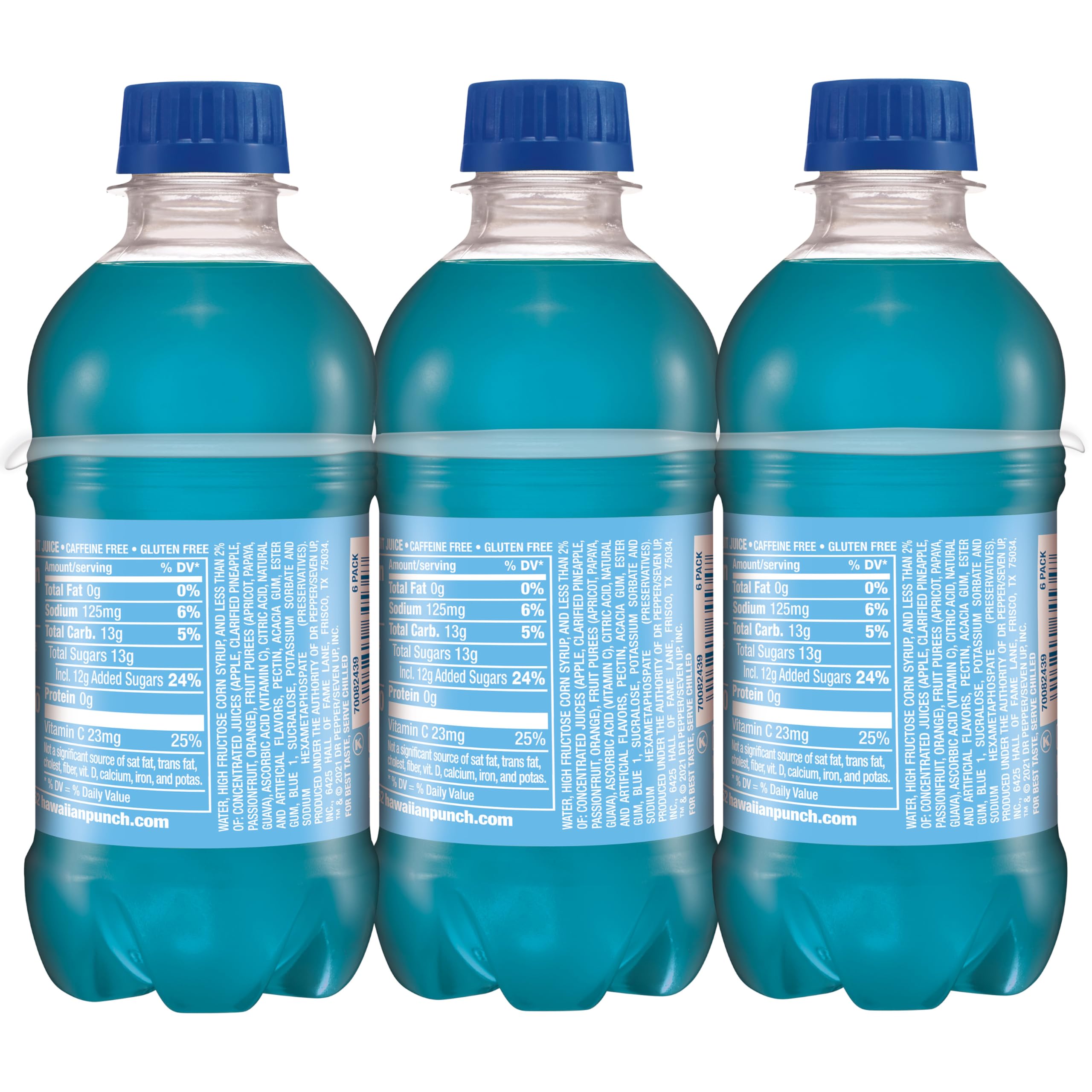 Hawaiian Punch Polar Blast Vitamin C graphic on a bottle label.