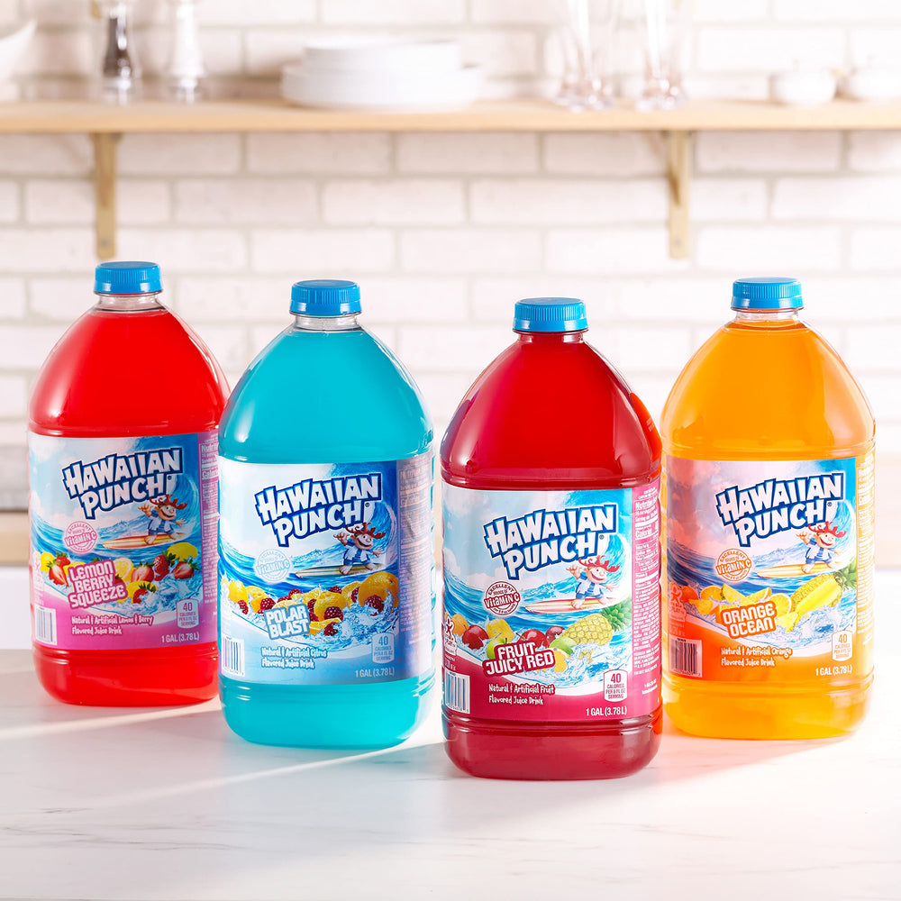 Hawaiian Punch Vitamin C label highlights a healthful family option