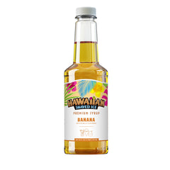 Hawaiian Shaved Ice banana syrup bottle ready for gatherings and party snow cones