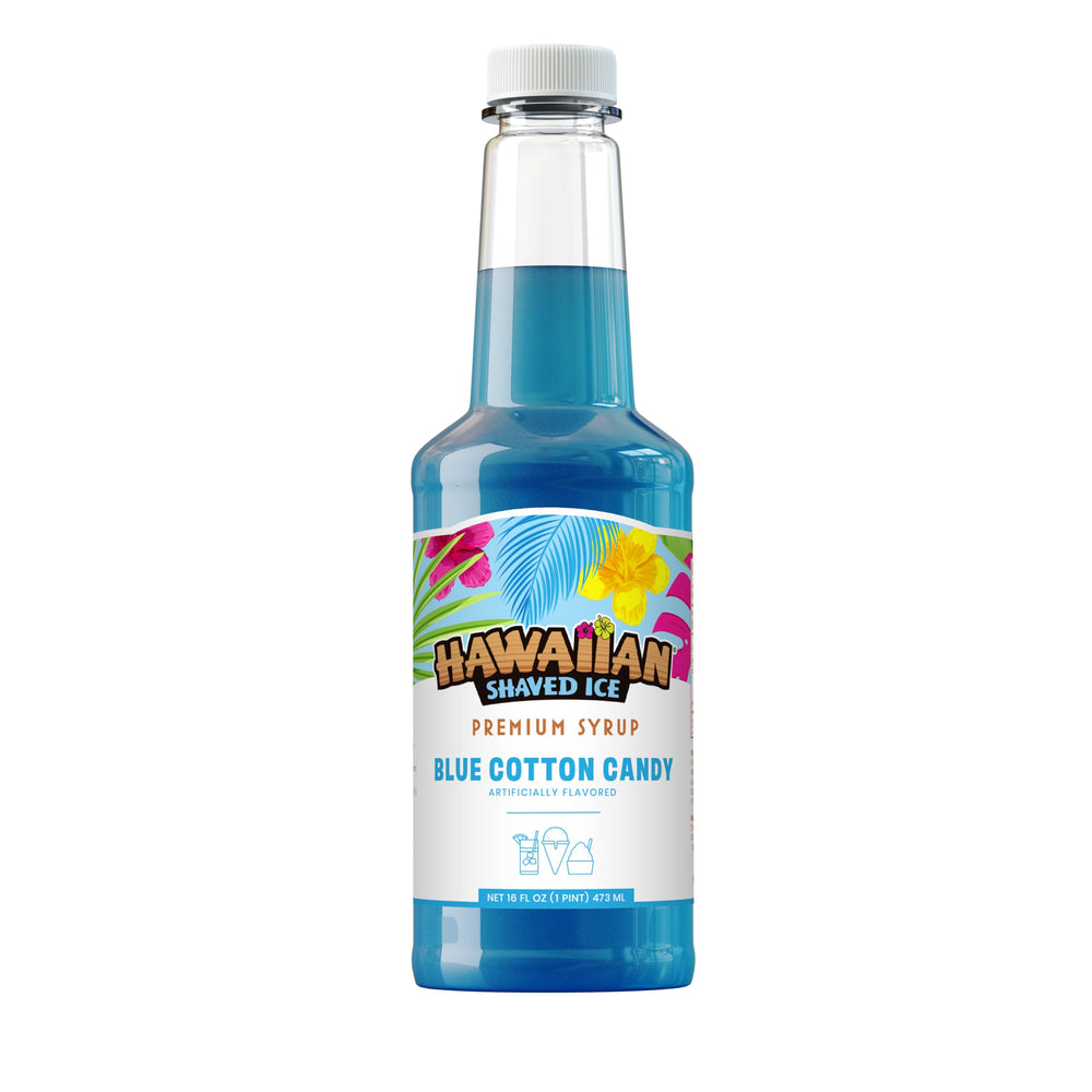 Hawaiian Shaved Ice blue cotton candy syrup bottle for snow cones and parties