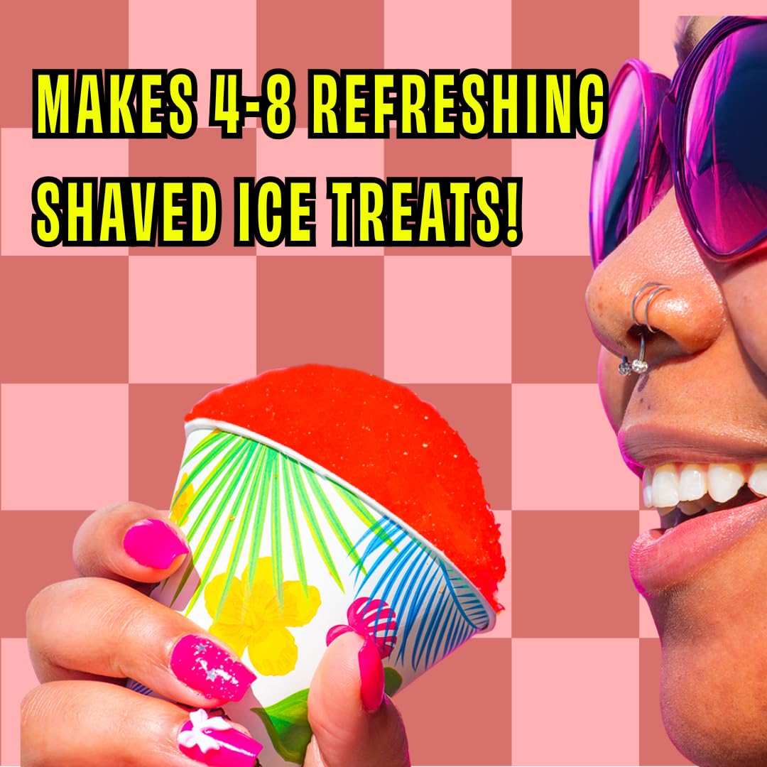 Hawaiian Shaved Ice Cherry Syrup label with ingredients and allergen info.