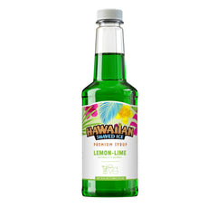 Hawaiian Shaved Ice Lemon-Lime Syrup bottle ready for quick snow cones at parties