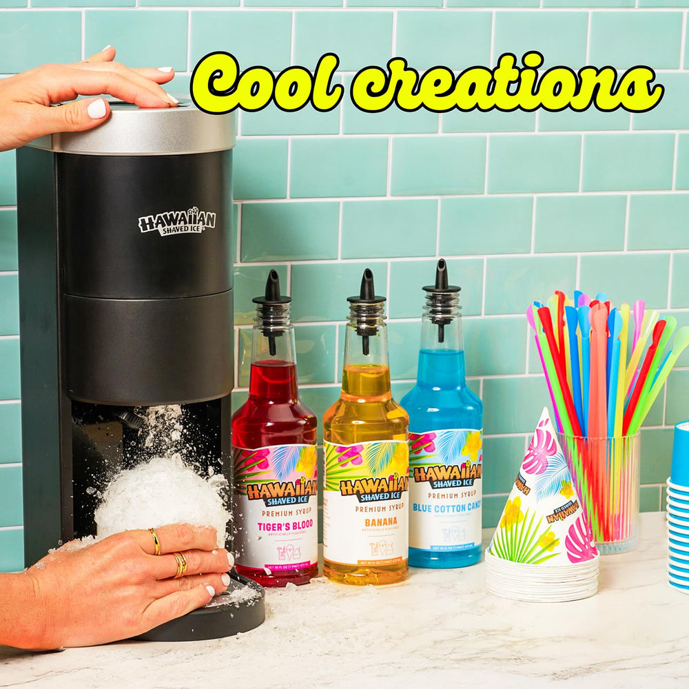 Eight snow cones per bottle from Hawaiian Shaved Ice Lemon-Lime Syrup