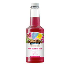 Hawaiian Shaved Ice Pink Bubble Gum syrup bottle ideal for snow cones