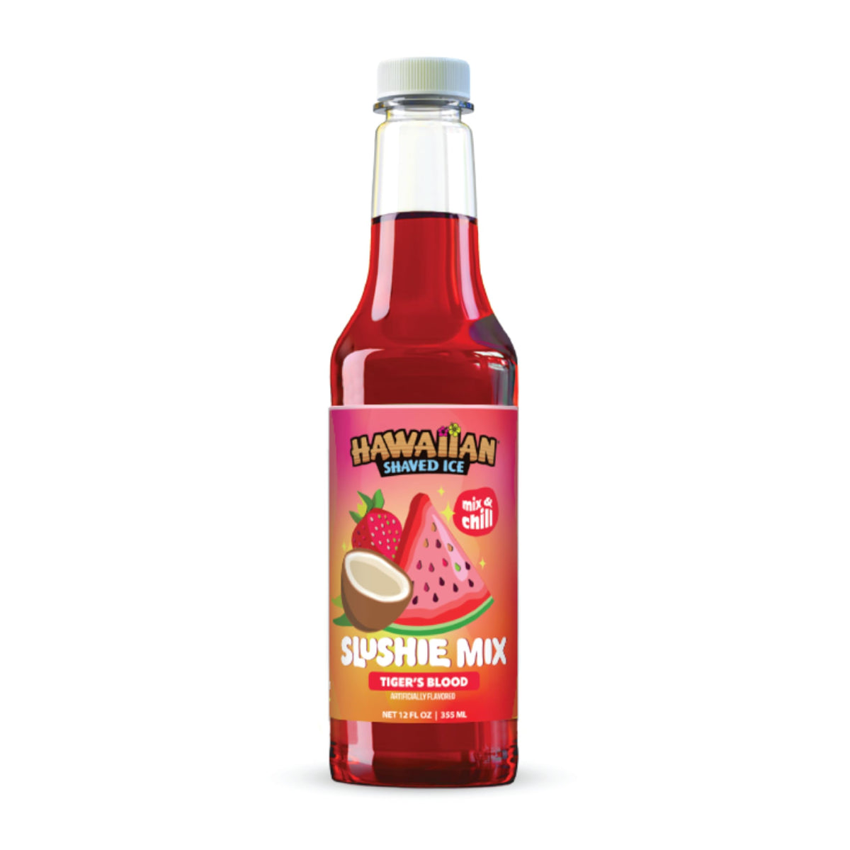 Hawaiian Shaved Ice Tiger's Blood bottle pour for at-home slushies