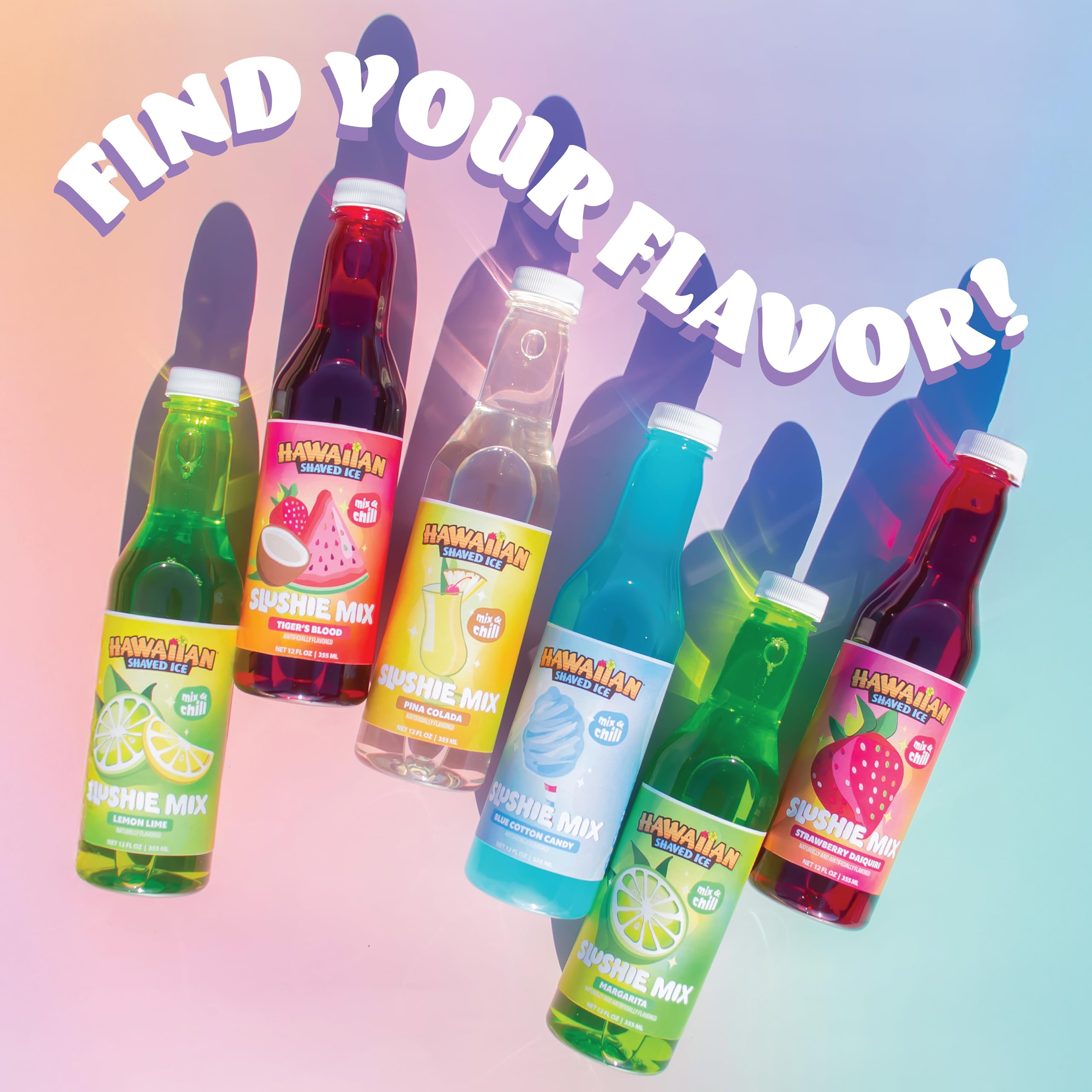 Hawaiian Shaved Ice Tiger's Blood backdrop evokes tropical party vibes