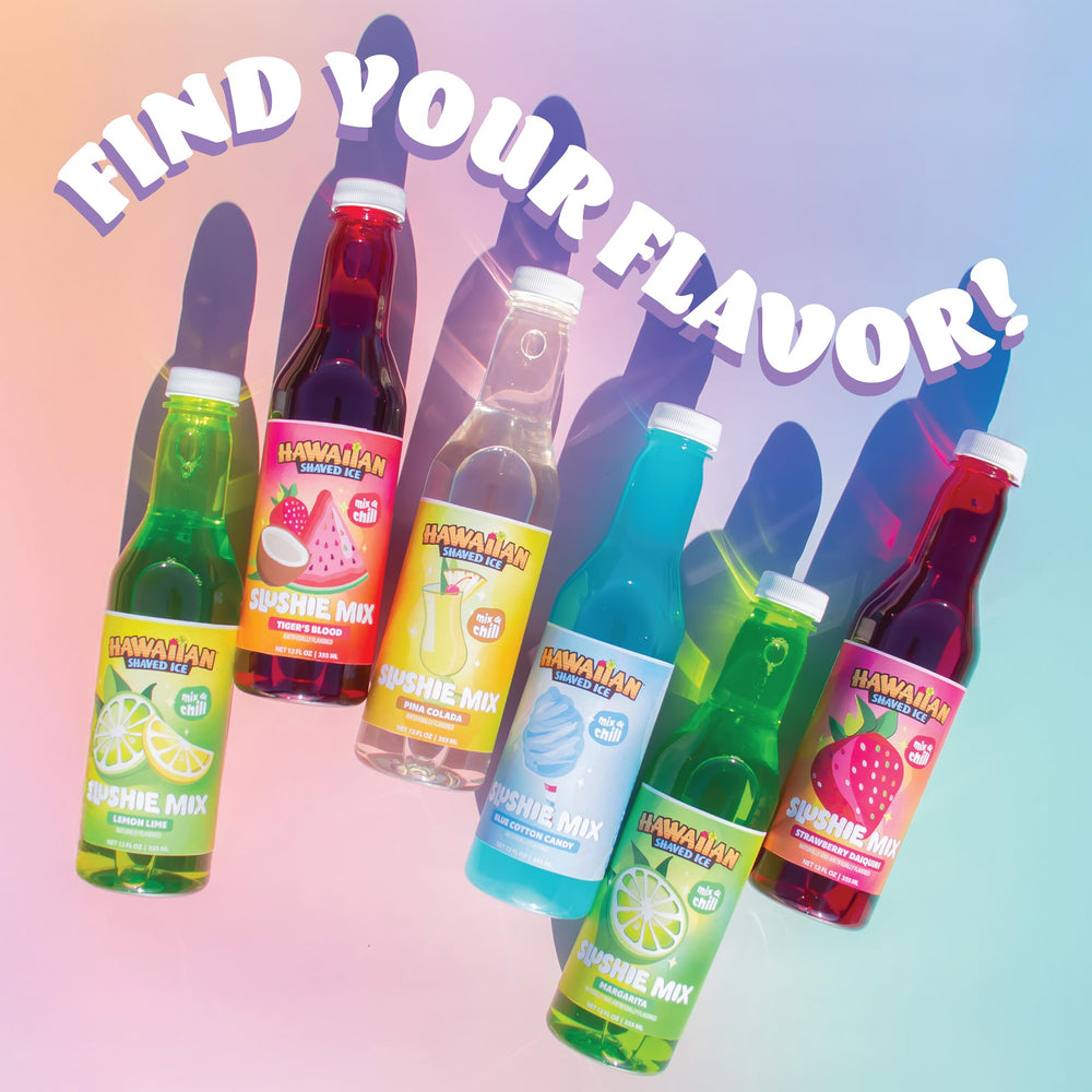 Hawaiian Shaved Ice Tiger's Blood backdrop evokes tropical party vibes