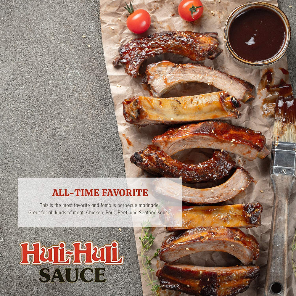 Grill-ready Huli-Huli sauce on the side to boost flavor during cooking.