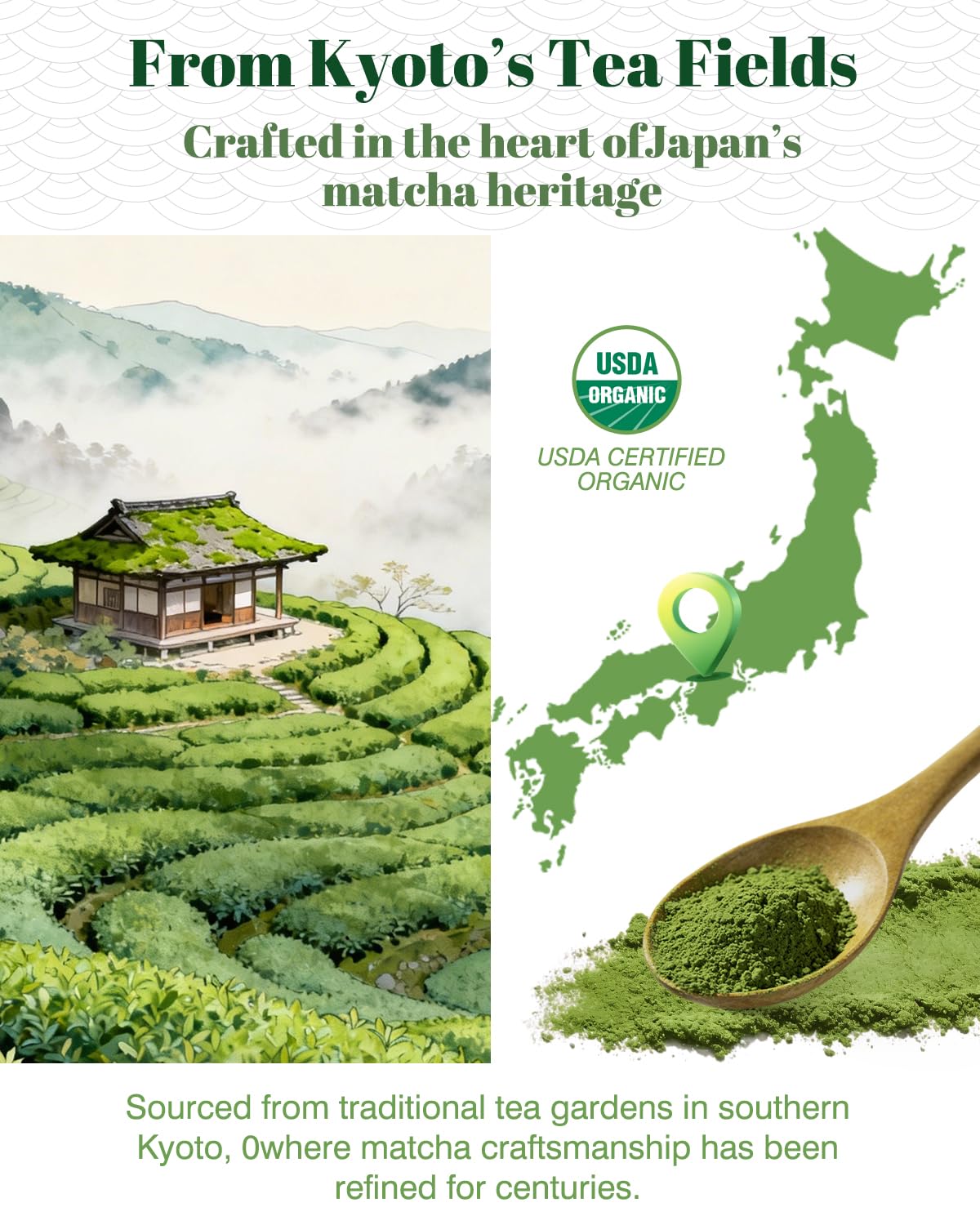 HAYASHIYA ceremonial-grade matcha for bright color and smooth texture