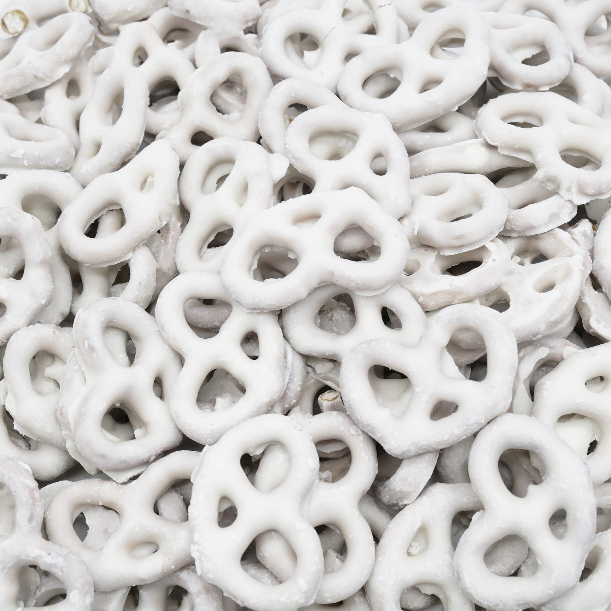 Hayden Valley Foods yogurt-flavored pretzels vanilla close-up highlighting creamy flavor and crunch.
