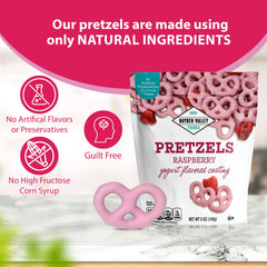 Hayden Valley Foods yogurt-flavored pretzels variety-pack front, three flavors in one resealable package.