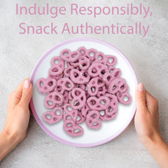 Hayden Valley Raspberry Yogurt Pretzels resealable bag helps keep freshness.