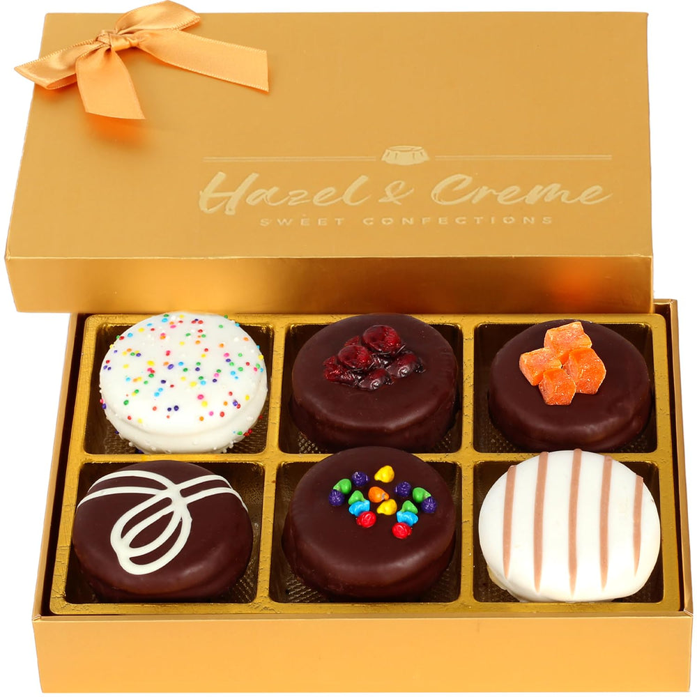 Hazel & Creme Easter cookie gift box front view highlights premium packaging