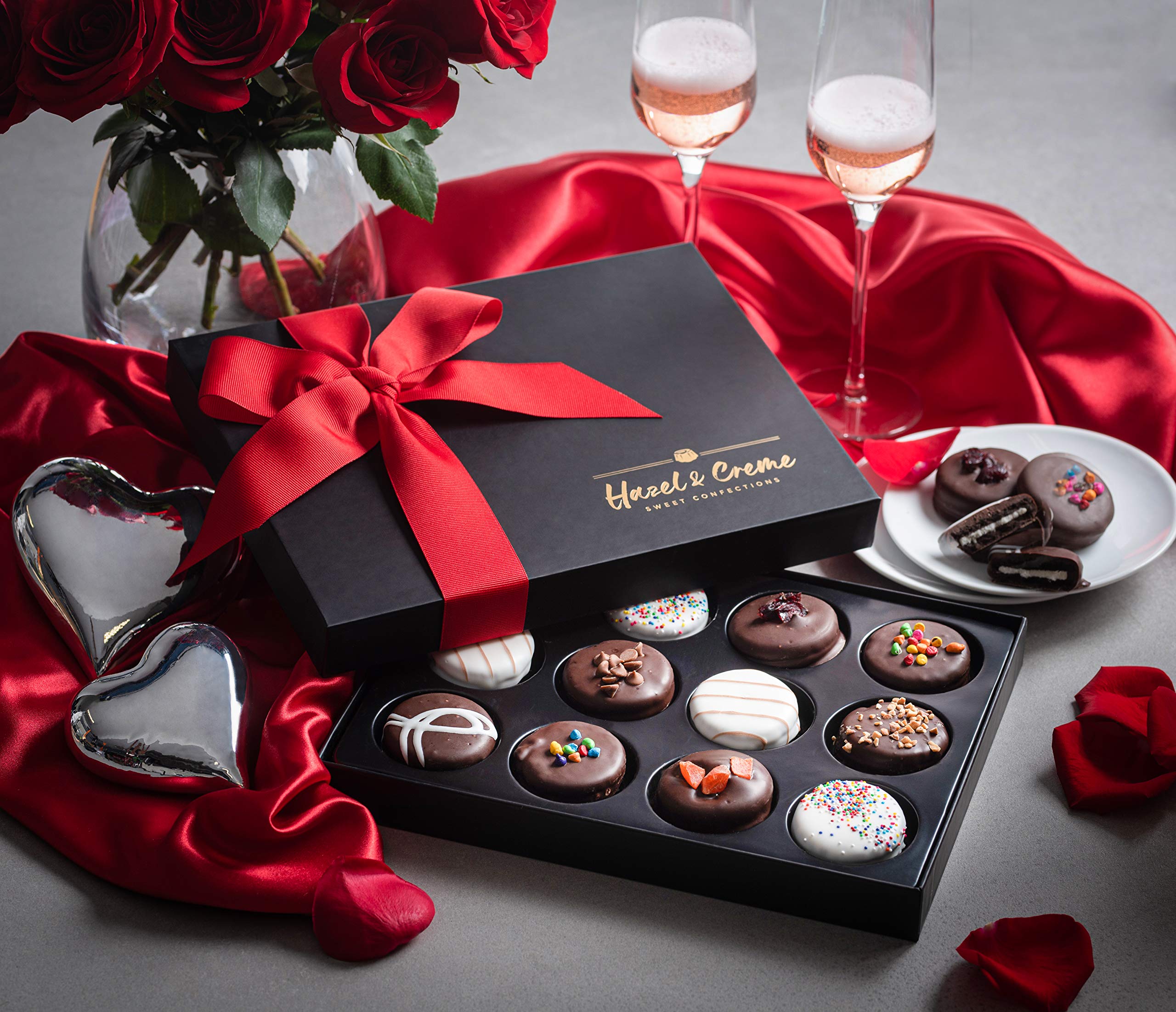 Hazel & Creme gourmet cookies arranged inside the gift box for gifting.