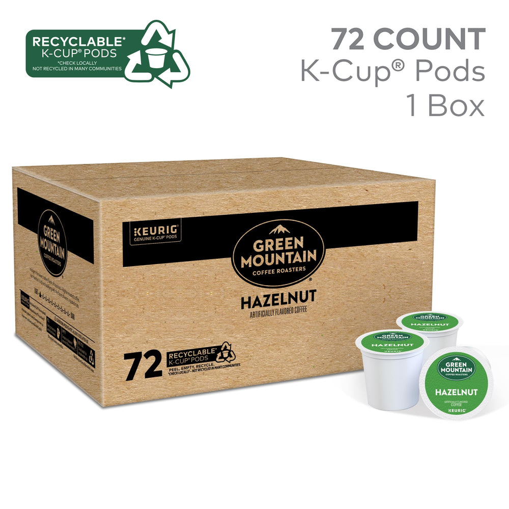 Hazelnut K-Cup pod in a cup, ready for a comforting flavor.