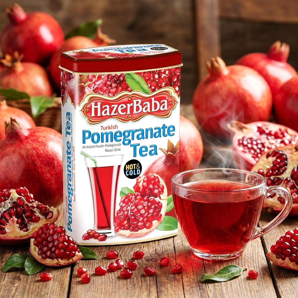 HazerBaba pomegranate packaging tin close-up emphasizing aroma protection