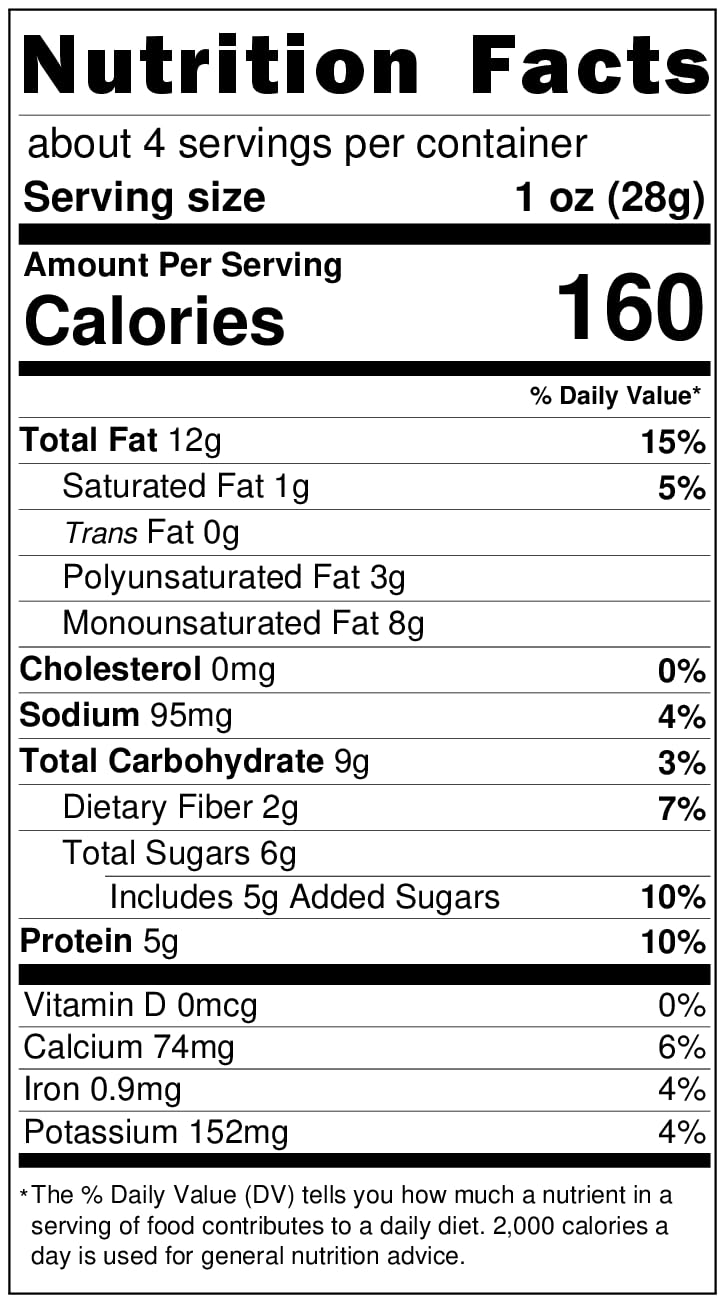 HBAF Korean honey butter almonds back view showing 120g packaging.