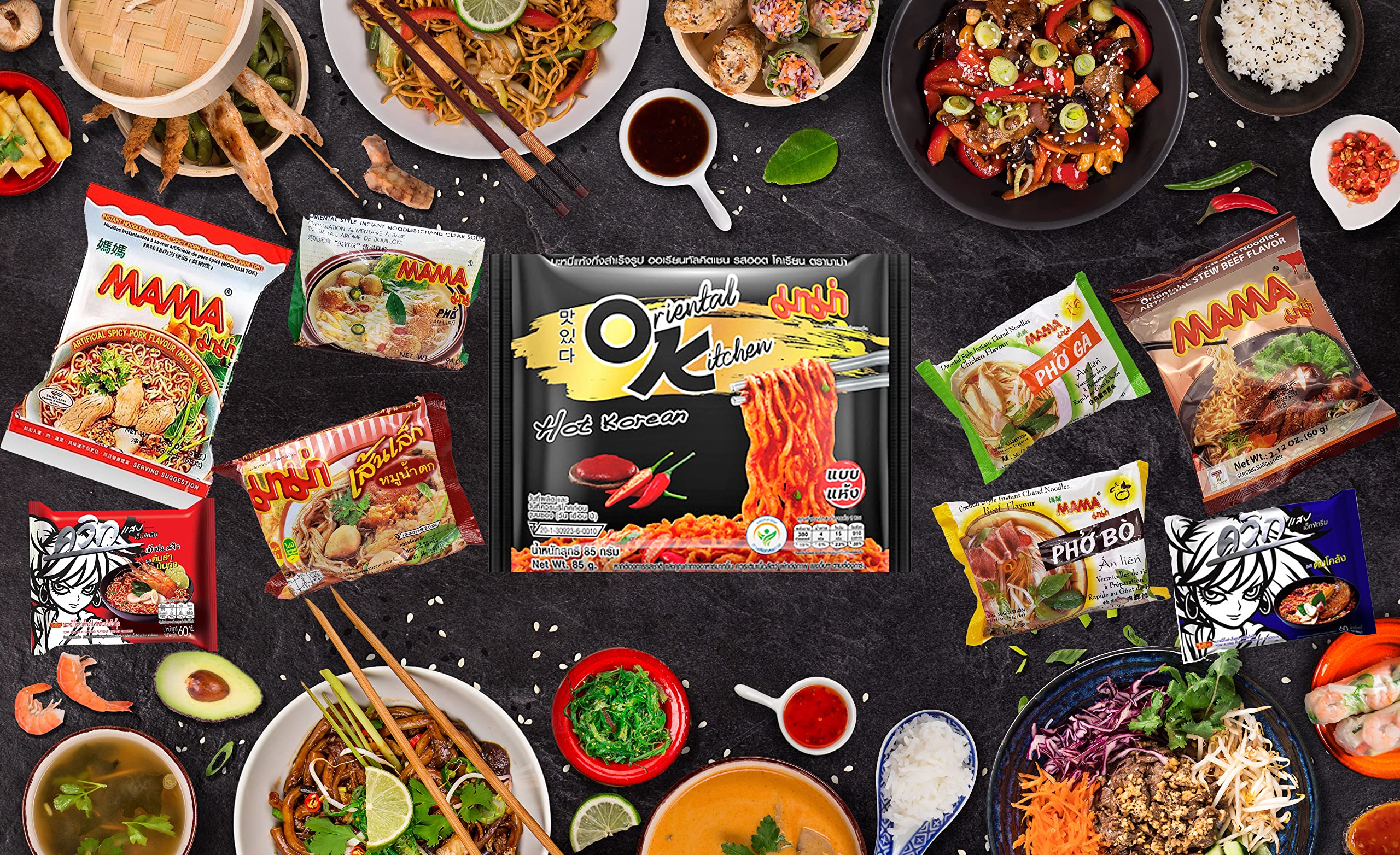 HCG Thai Ramen Variety Pack single-serve portions in convenient packets.