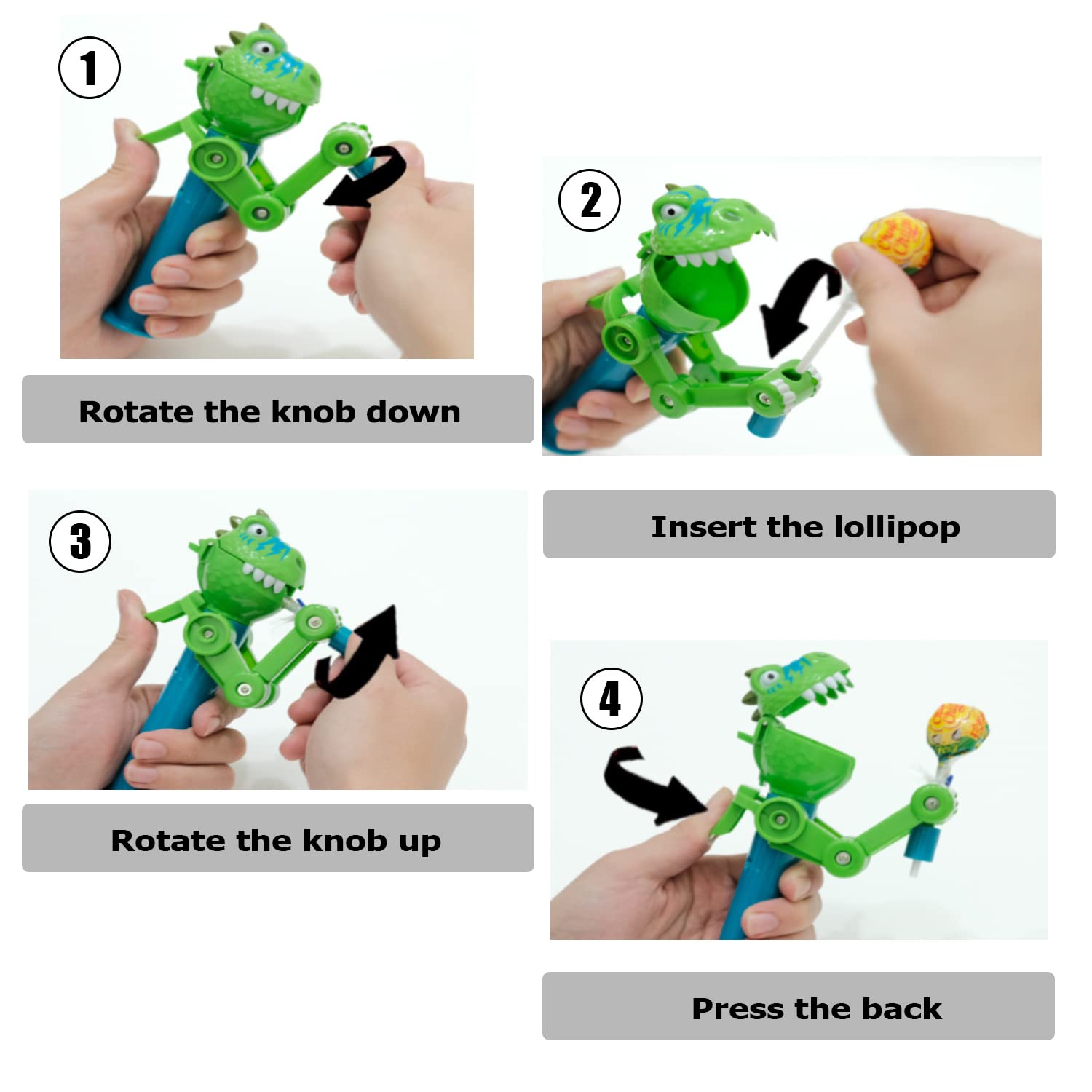 HDLNKAK dinosaur lollipop holder brown side view, simple storage