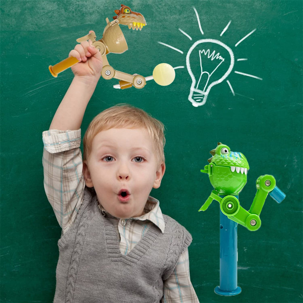 HDLNKAK dinosaur lollipop holder green side view for easy grip