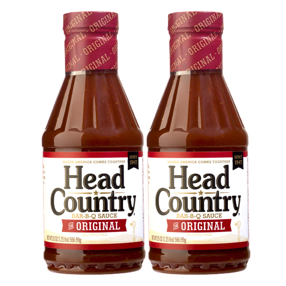 Head Country Bar-B-Que Sauce bottle for grilling, delivering balanced sweet-savory flavor.