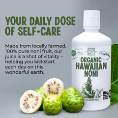 Healing Noni 32oz bottle pour demonstrating easy daily use.