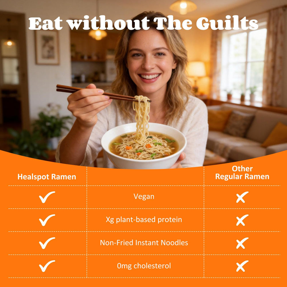 Healspot High Protein Instant Ramen Noodles Non-Fried with lighter fat profile.