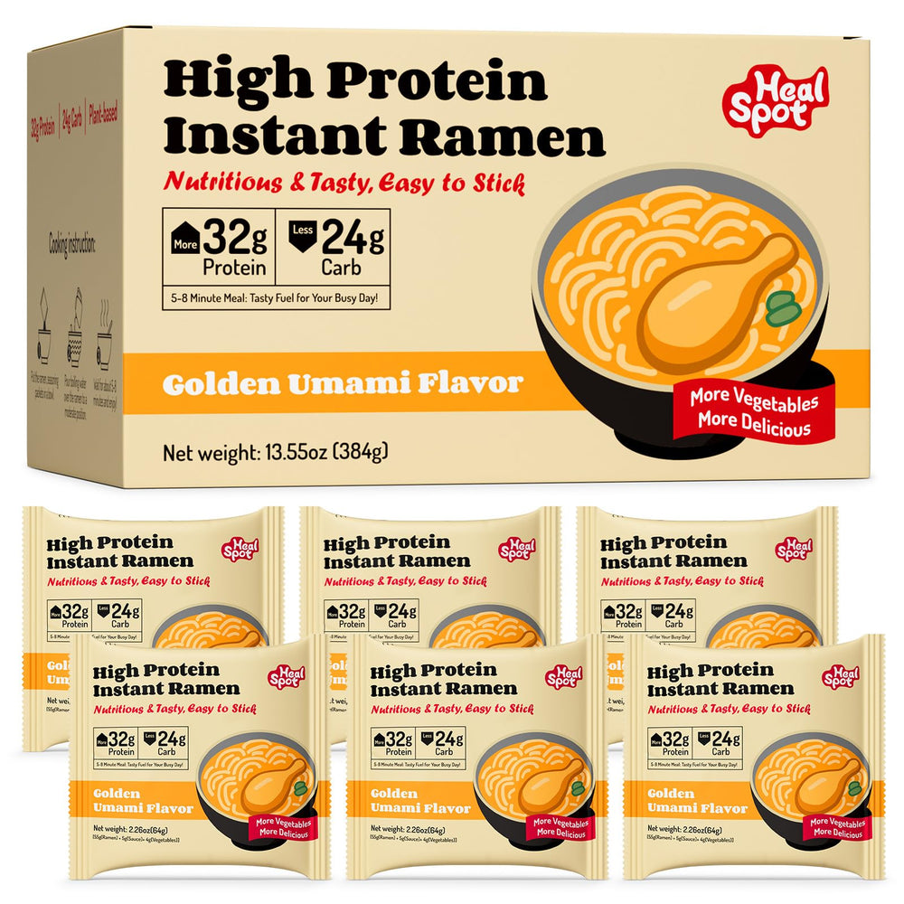 Healspot High Protein Instant Ramen six-pack for quick protein-rich meals