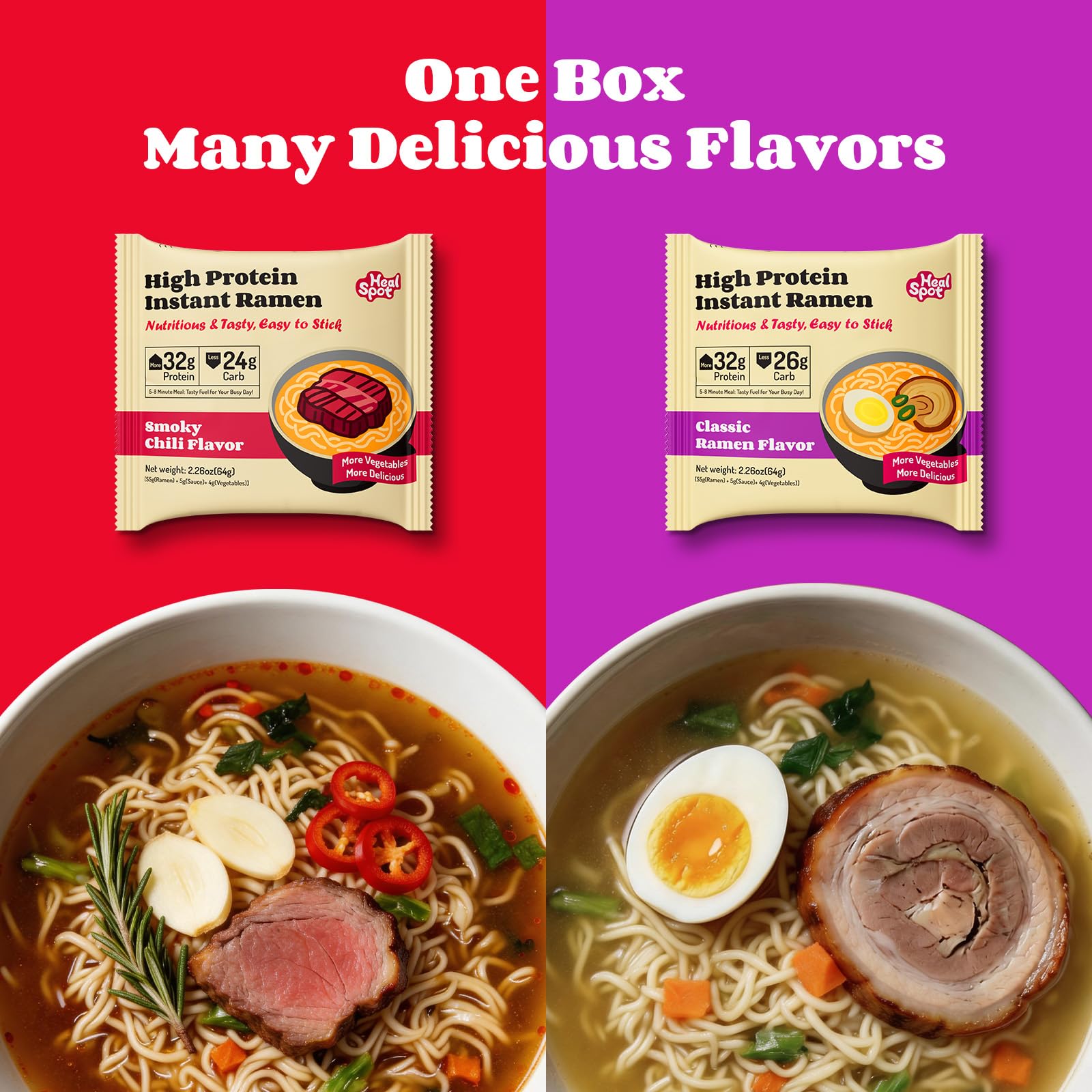 Healspot keto-friendly plant-based ramen packaging highlighting keto.