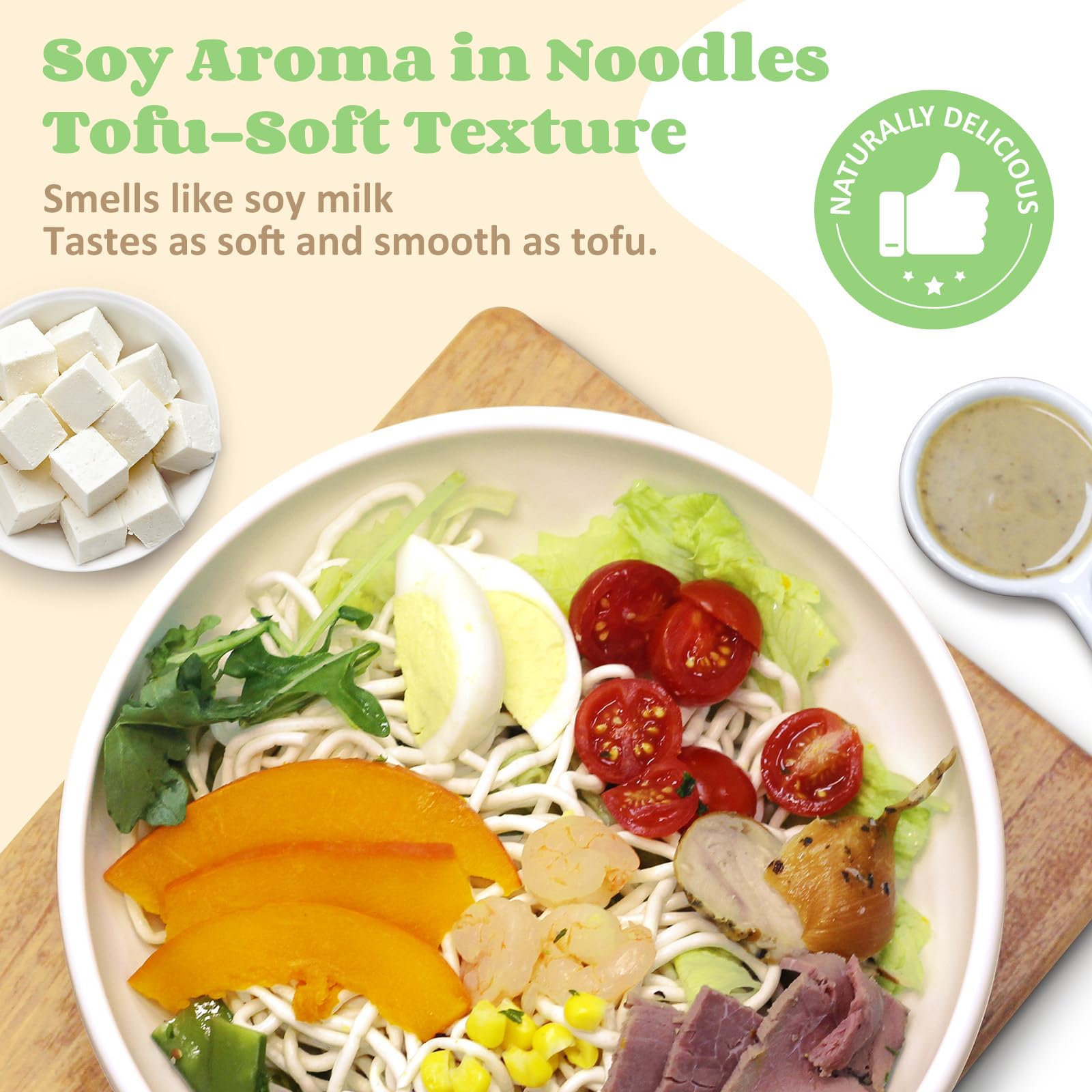 HealSpot Tofu Noodles ingredients soy milk highlight natural flavor and authentic texture.