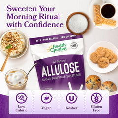 Health Garden Allulose Sweetener gluten-free label on packaging