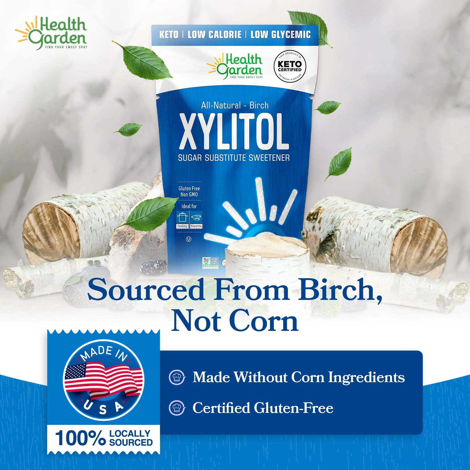 Health Garden xylitol dissolving smoothly in hot coffee