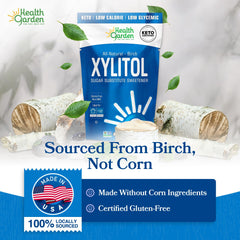 Health Garden xylitol dissolving smoothly in hot coffee