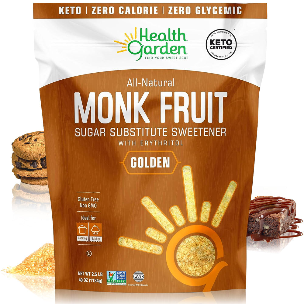 Health Garden Monk Fruit Sweetener bottle pour, ideal for coffee and tea