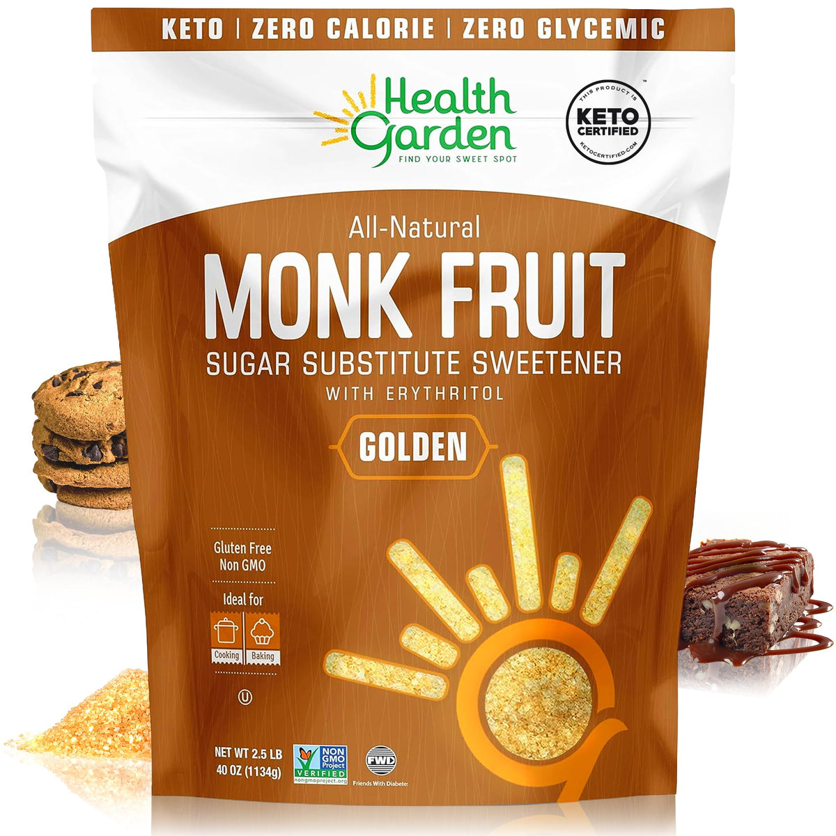 Health Garden Monk Fruit Sweetener bottle pour, ideal for coffee and tea