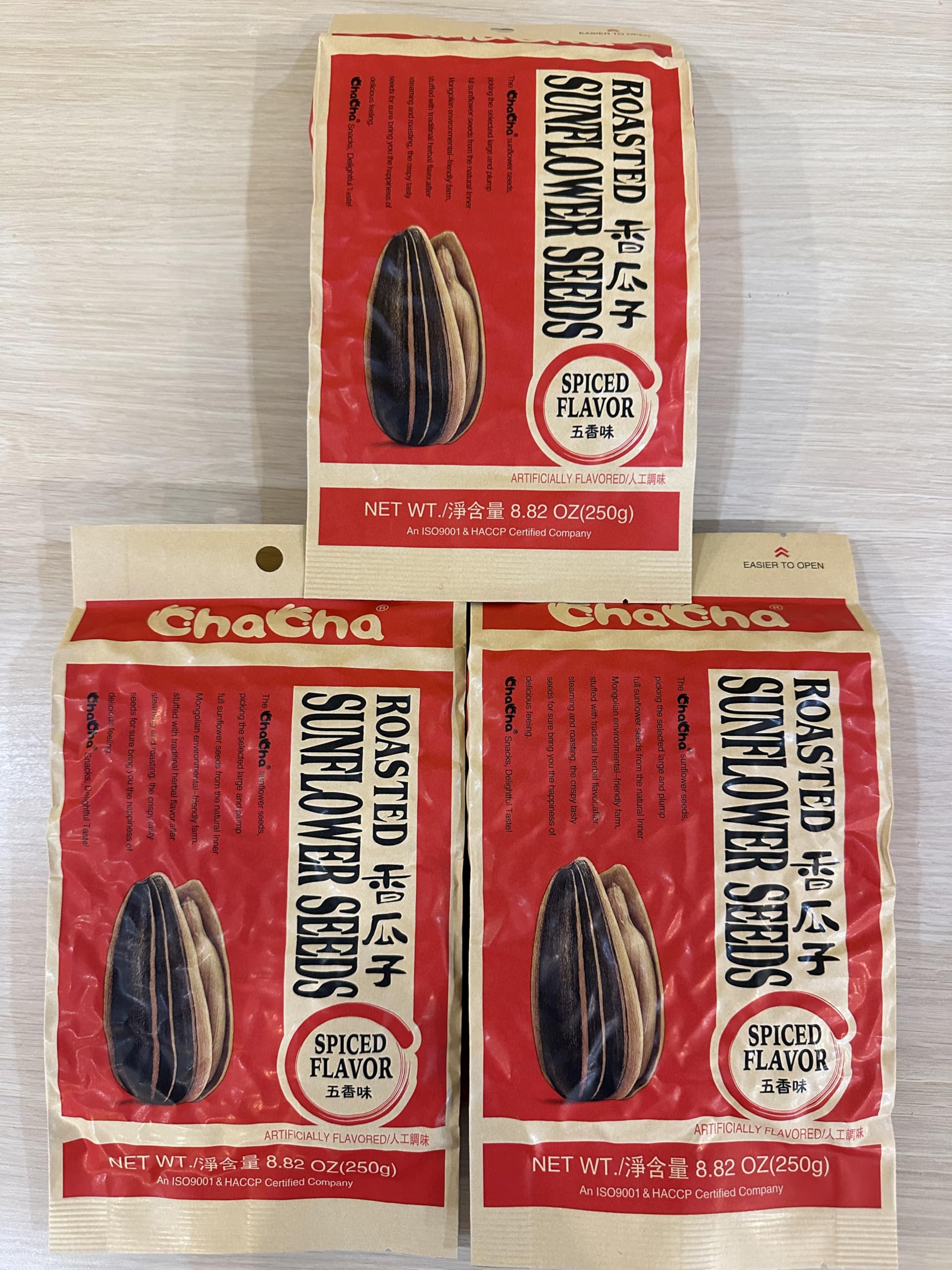 Close-up of HealthEmpire ChaCha Roasted Sunflower Seeds showing spiced, crispy kernels for tasty snacking