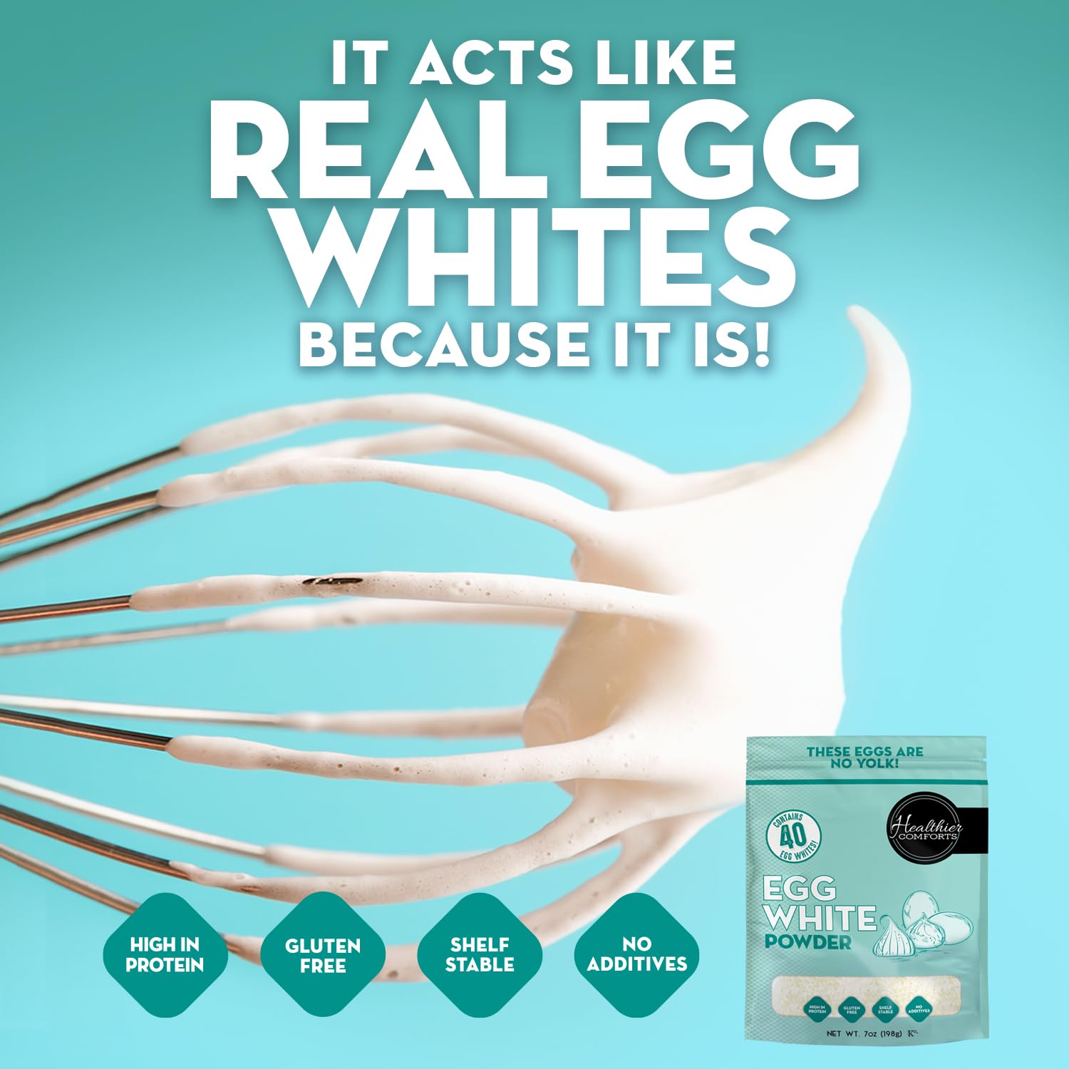 Healthier Comforts egg white powder baking in batter