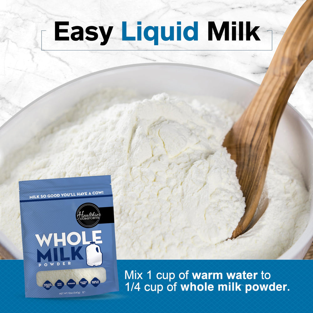 Healthier Comforts milk powder used in baking for rich dairy notes.