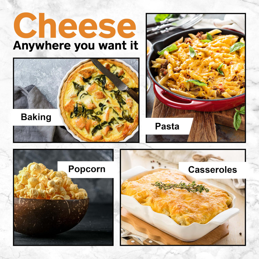 Healthier Comforts resealable bag keeps cheddar powder fresh longer.