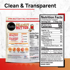 Healthier Comforts Peanut Butter Powder being rehydrated to create a creamy spread