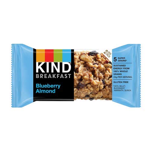 Healthiest Bars Kind Breakfast Bars label highlighting 40 bars assortment.
