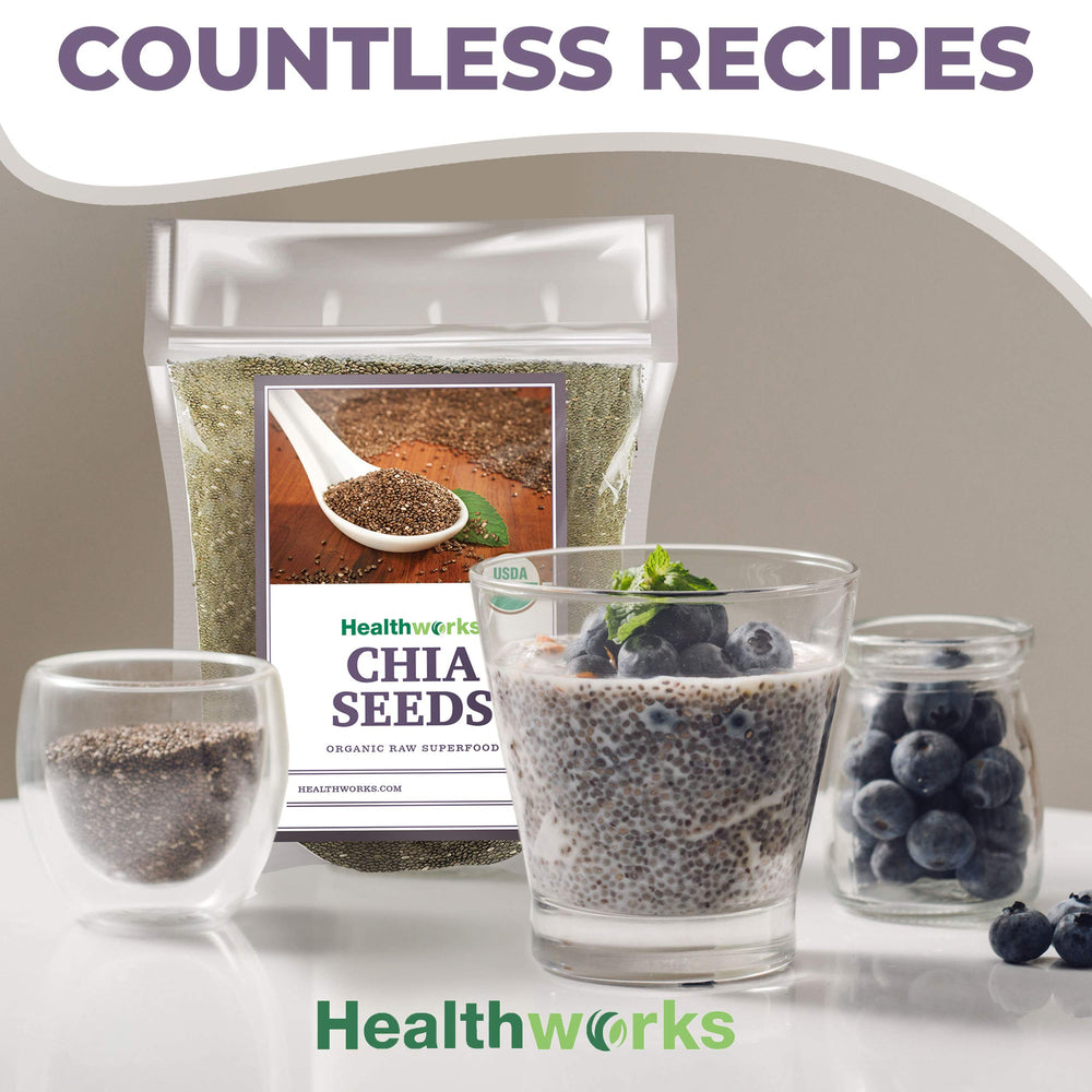 Healthworks chia seeds pantry display highlighting versatile use