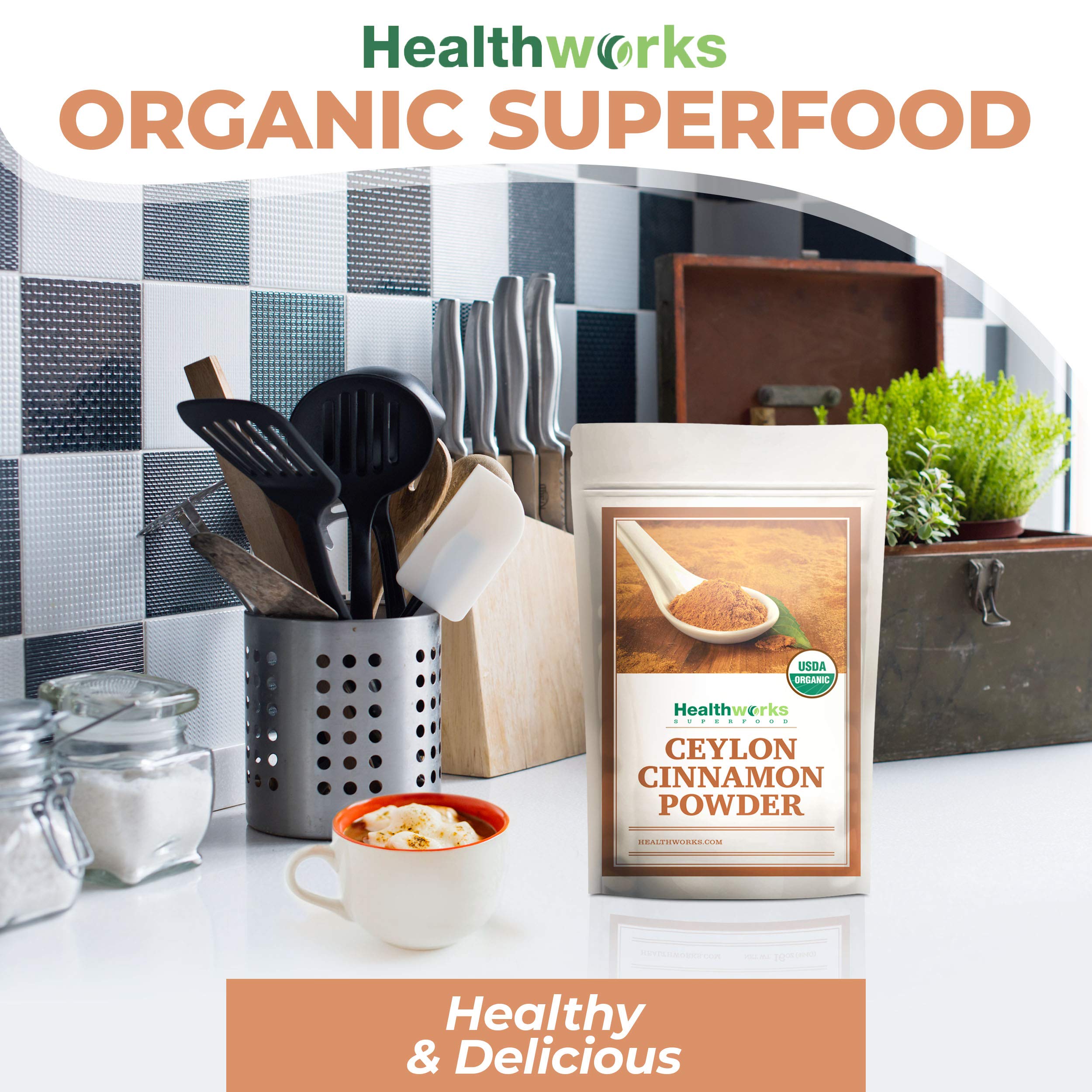 Healthworks Cinnamon Powder added to coffee for warmth