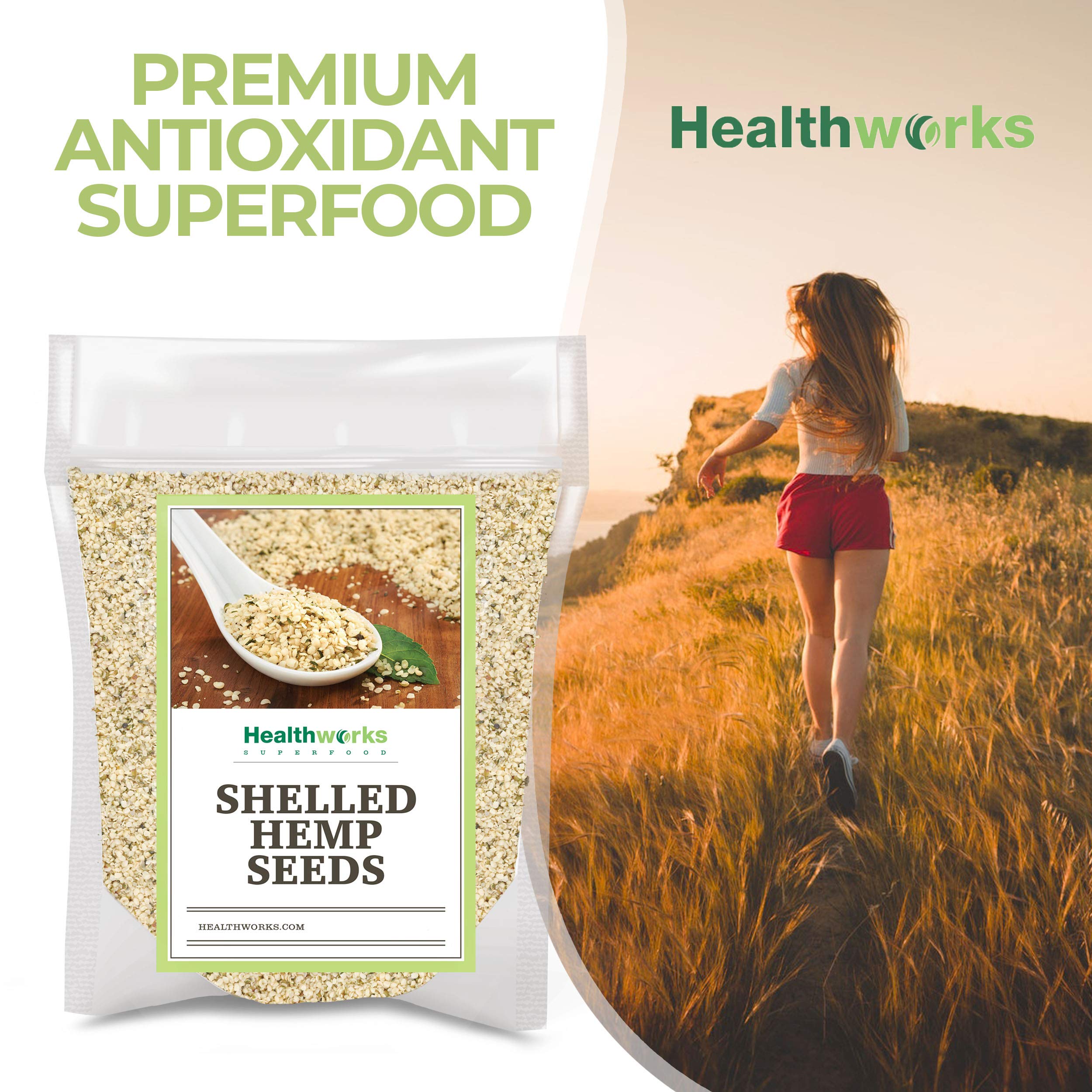 Healthworks hemp seeds layered with yogurt parfait for crunch and nutrition