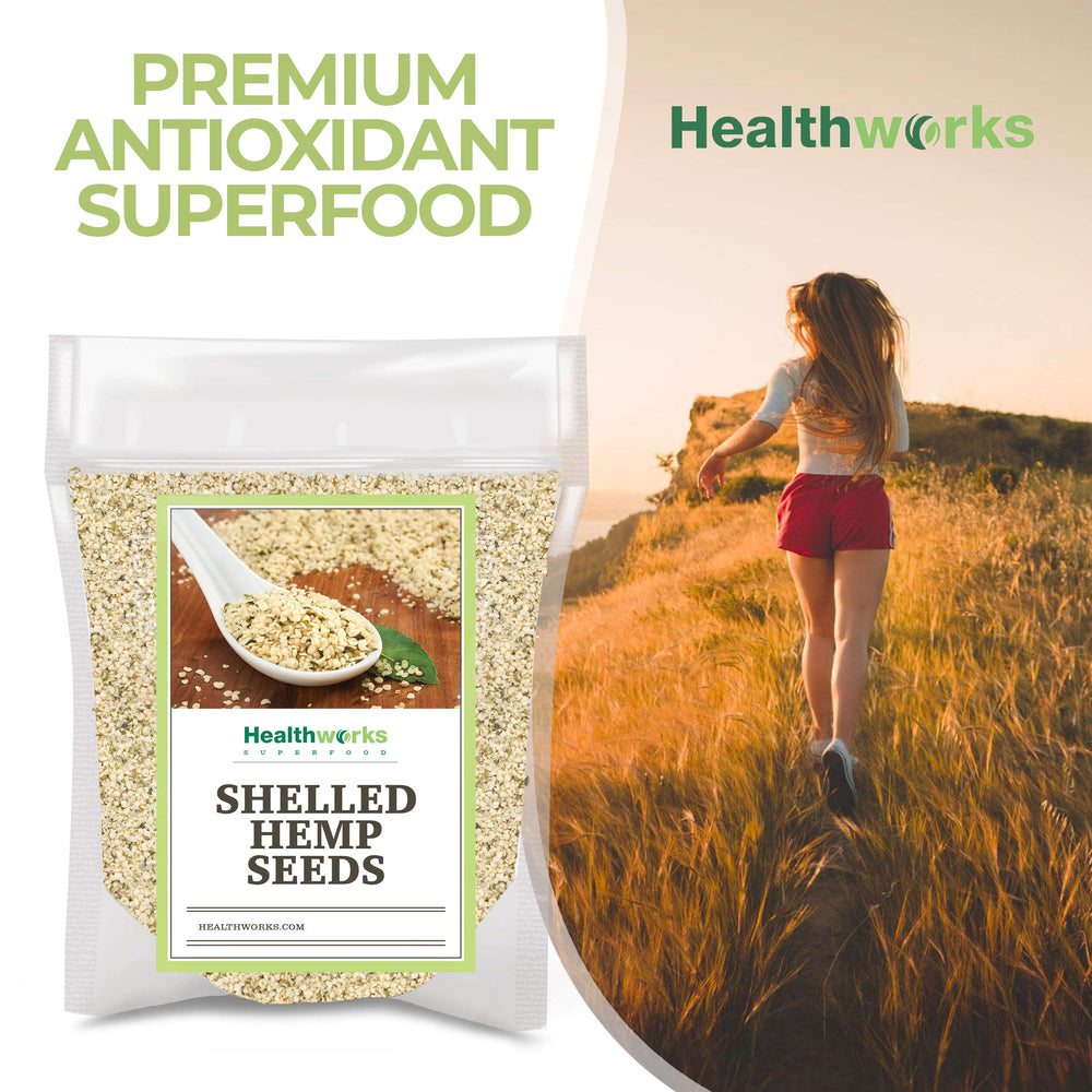 Healthworks hemp seeds layered with yogurt parfait for crunch and nutrition