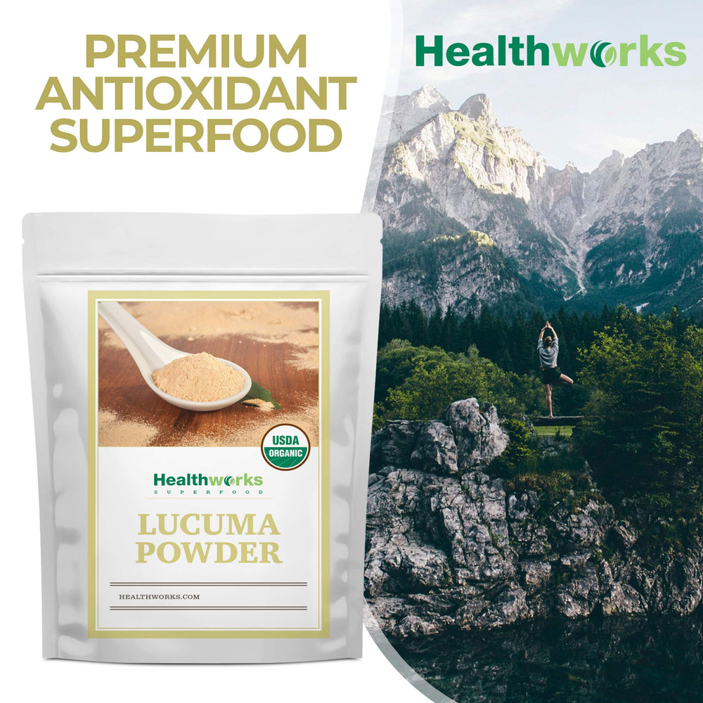 Healthworks Lucuma Powder aroma and creamy flavor profile in a beverage.